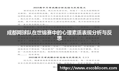 成都网球队在世锦赛中的心理素质表现分析与反思